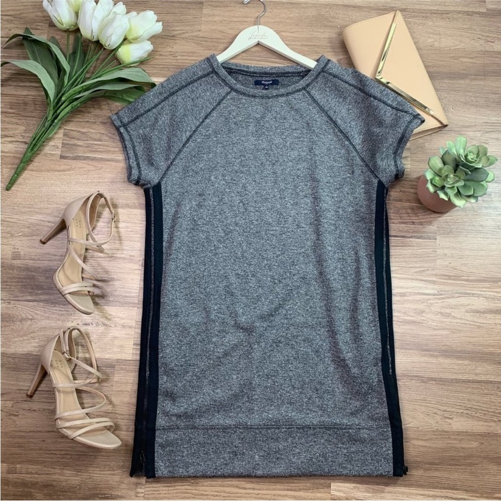 MADEWELL Panorama SZ S Marled Gray Tunic Dress Pockets Travel Blokecore - Picture 7 of 14